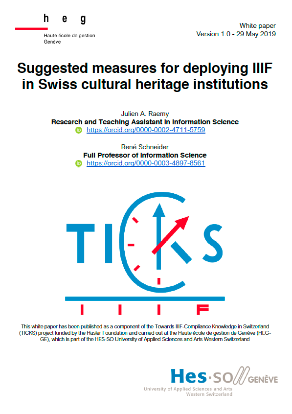 Suggested measures for deploying IIIF in Swiss cultural heritage institutions